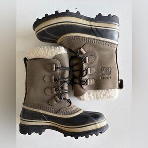 Sorel Caribou Boots Size 8 Leather Insulated Wool Lined Winter  Extreme Snow